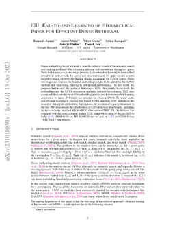 EHI: End-to-end Learning of Hierarchical Index for Efficient Dense
  Retrieval