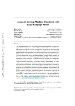 Human-in-the-loop Machine Translation with Large Language Model