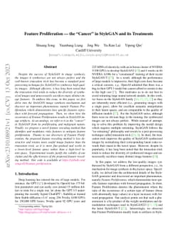 Feature Proliferation -- the "Cancer" in StyleGAN and its Treatments