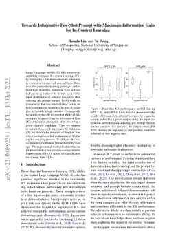 Towards Informative Few-Shot Prompt with Maximum Information Gain for
  In-Context Learning