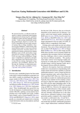 EasyGen: Easing Multimodal Generation with BiDiffuser and LLMs
