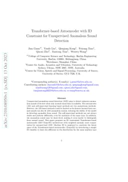 Transformer-based Autoencoder with ID Constraint for Unsupervised
  Anomalous Sound Detection