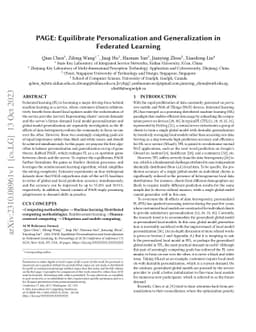 PAGE: Equilibrate Personalization and Generalization in Federated
  Learning