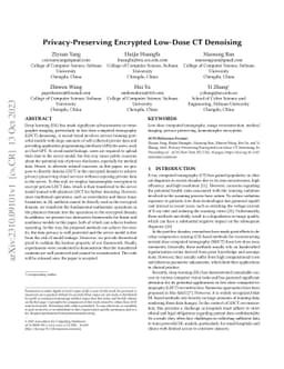 Privacy-Preserving Encrypted Low-Dose CT Denoising