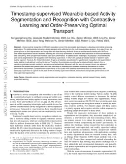 Timestamp-supervised Wearable-based Activity Segmentation and
  Recognition with Contrastive Learning and Order-Preserving Optimal Transport
