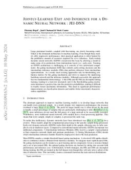 Jointly-Learned Exit and Inference for a Dynamic Neural Network :
  JEI-DNN