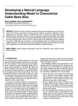 Developing a Natural Language Understanding Model to Characterize Cable
  News Bias