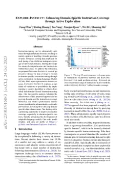 Explore-Instruct: Enhancing Domain-Specific Instruction Coverage through
  Active Exploration