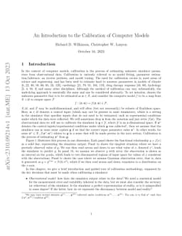 An Introduction to the Calibration of Computer Models