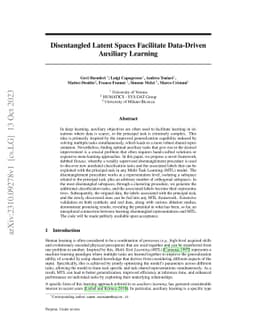 Disentangled Latent Spaces Facilitate Data-Driven Auxiliary Learning