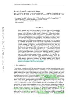 Vision-by-Language for Training-Free Compositional Image Retrieval