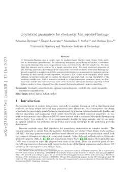 Statistical guarantees for stochastic Metropolis-Hastings