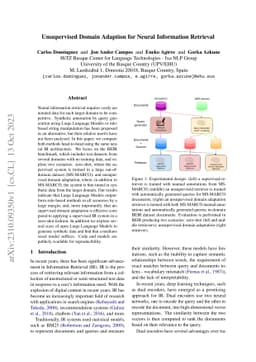 Unsupervised Domain Adaption for Neural Information Retrieval