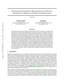 Integrating Symbolic Reasoning into Neural Generative Models for Design
  Generation