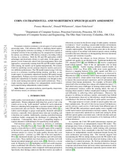 CORN: Co-Trained Full- And No-Reference Speech Quality Assessment