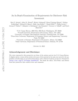 An In-Depth Examination of Requirements for Disclosure Risk Assessment