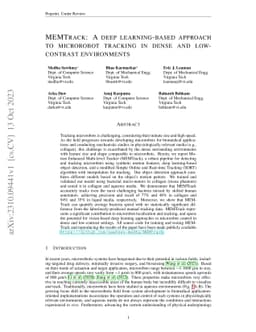 MEMTRACK: A Deep Learning-Based Approach to Microrobot Tracking in Dense
  and Low-Contrast Environments