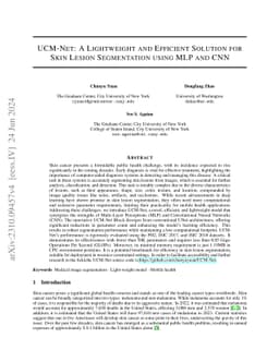 UCM-Net: A Lightweight and Efficient Solution for Skin Lesion
  Segmentation using MLP and CNN