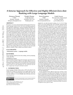 A Setwise Approach for Effective and Highly Efficient Zero-shot Ranking
  with Large Language Models