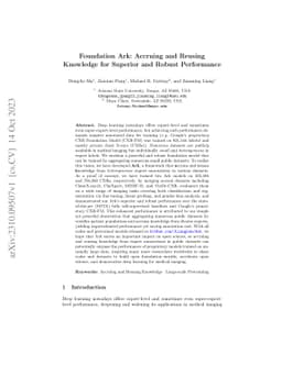 Foundation Ark: Accruing and Reusing Knowledge for Superior and Robust
  Performance