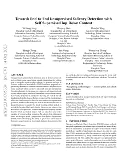 Towards End-to-End Unsupervised Saliency Detection with Self-Supervised
  Top-Down Context