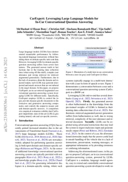 CarExpert: Leveraging Large Language Models for In-Car Conversational
  Question Answering