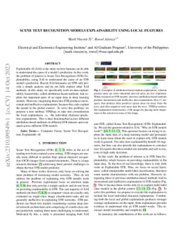 Scene Text Recognition Models Explainability Using Local Features