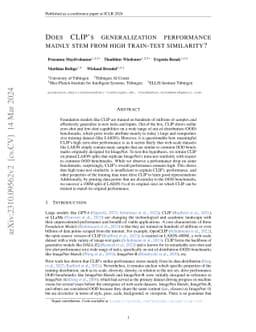 Does CLIP's Generalization Performance Mainly Stem from High Train-Test
  Similarity?