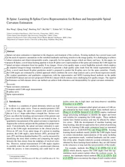 B-Spine: Learning B-Spline Curve Representation for Robust and
  Interpretable Spinal Curvature Estimation