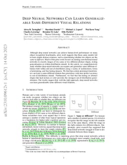 Deep Neural Networks Can Learn Generalizable Same-Different Visual
  Relations