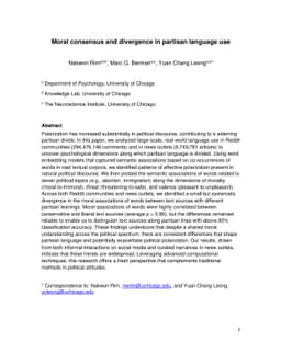 Moral consensus and divergence in partisan language use
