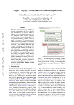 A Digital Language Coherence Marker for Monitoring Dementia
