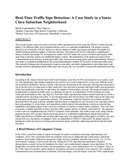 Real-Time Traffic Sign Detection: A Case Study in a Santa Clara Suburban
  Neighborhood