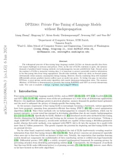 DPZero: Private Fine-Tuning of Language Models without Backpropagation