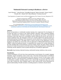 Multimodal Federated Learning in Healthcare: a Review