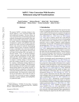 SelfVC: Voice Conversion With Iterative Refinement using Self
  Transformations