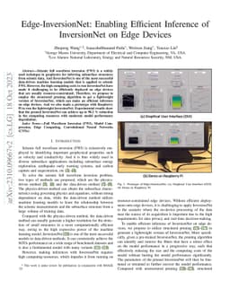 Edge-InversionNet: Enabling Efficient Inference of InversionNet on Edge
  Devices