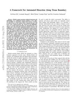 A Framework For Automated Dissection Along Tissue Boundary