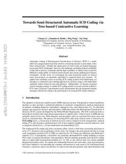 Towards Semi-Structured Automatic ICD Coding via Tree-based Contrastive
  Learning