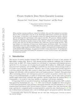 Private Synthetic Data Meets Ensemble Learning