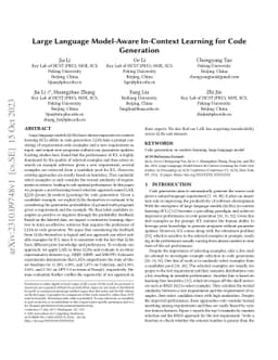 Large Language Model-Aware In-Context Learning for Code Generation