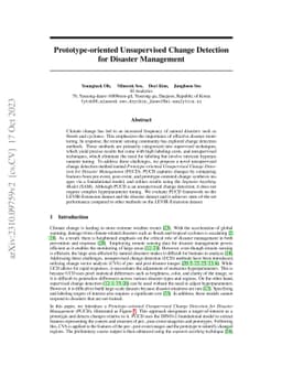 Prototype-oriented Unsupervised Change Detection for Disaster Management