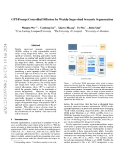 GPT-Prompt Controlled Diffusion for Weakly-Supervised Semantic
  Segmentation