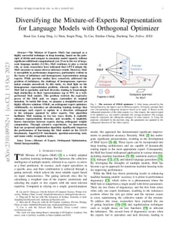 Diversifying the Mixture-of-Experts Representation for Language Models
  with Orthogonal Optimizer