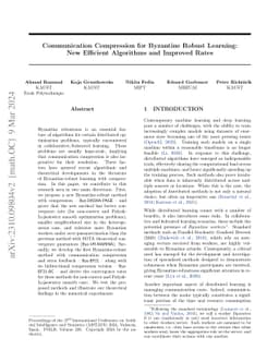 Communication Compression for Byzantine Robust Learning: New Efficient
  Algorithms and Improved Rates