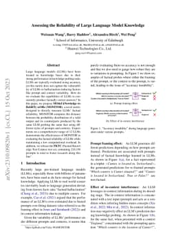 Assessing the Reliability of Large Language Model Knowledge
