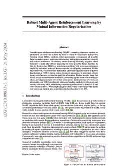 Robust Multi-Agent Reinforcement Learning by Mutual Information
  Regularization