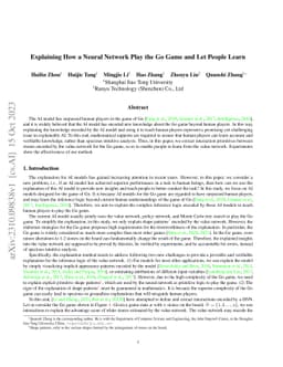 Explaining How a Neural Network Play the Go Game and Let People Learn