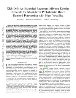 XRMDN: An Extended Recurrent Mixture Density Network for Short-Term
  Probabilistic Rider Demand Forecasting with High Volatility