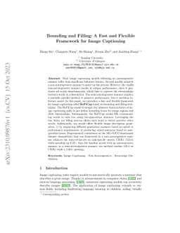 Bounding and Filling: A Fast and Flexible Framework for Image Captioning